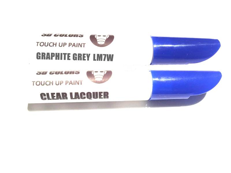 SD COLORS 12 ml Touch-Up-Farbe, Klarlack und Grundierung mit Pinsel - Graphite Grey (LM7W) - Kompatibel mit VW/Audi - Kratzer, Chips und Lackreparatur von SD COLORS