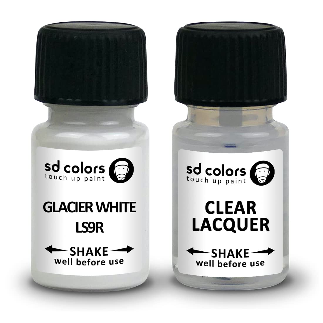 SD COLORS Lackstift-Reparatur-Set, 15 ML, Farbe und Lack (Lack + Lack), Glacier White LS9R LS9R 2Y S9R von SD COLORS