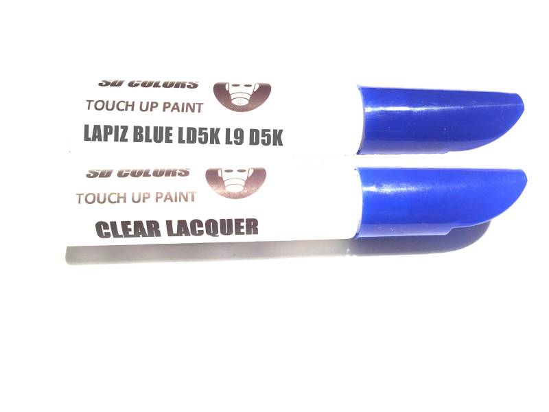 SD COLORS 12 ml Touch-Up-Farbe, Klarlack und Grundierung mit Pinsel - LAPIZ Blue (LD5K) - Kompatibel mit VW/Audi - Kratzer, Chips und Lackreparatur von SD COLORS