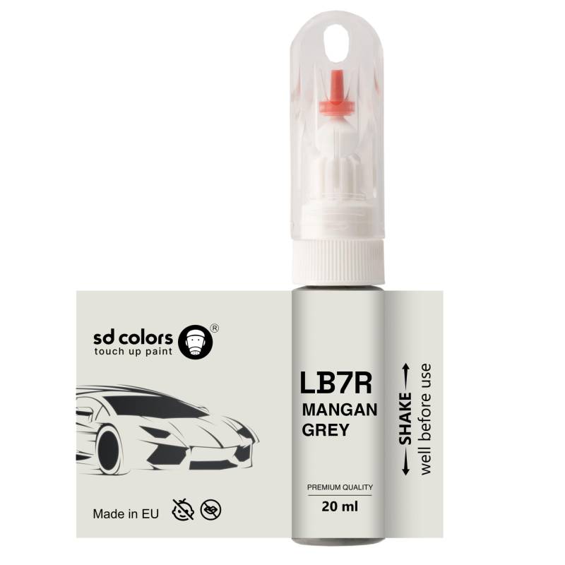 SD COLORS Mangan Grey LB7R / B7R Ausbesserungslack, 20 ML, praktischer Pinsel zur Reparatur von Kratzern (Just Paint) von SD COLORS