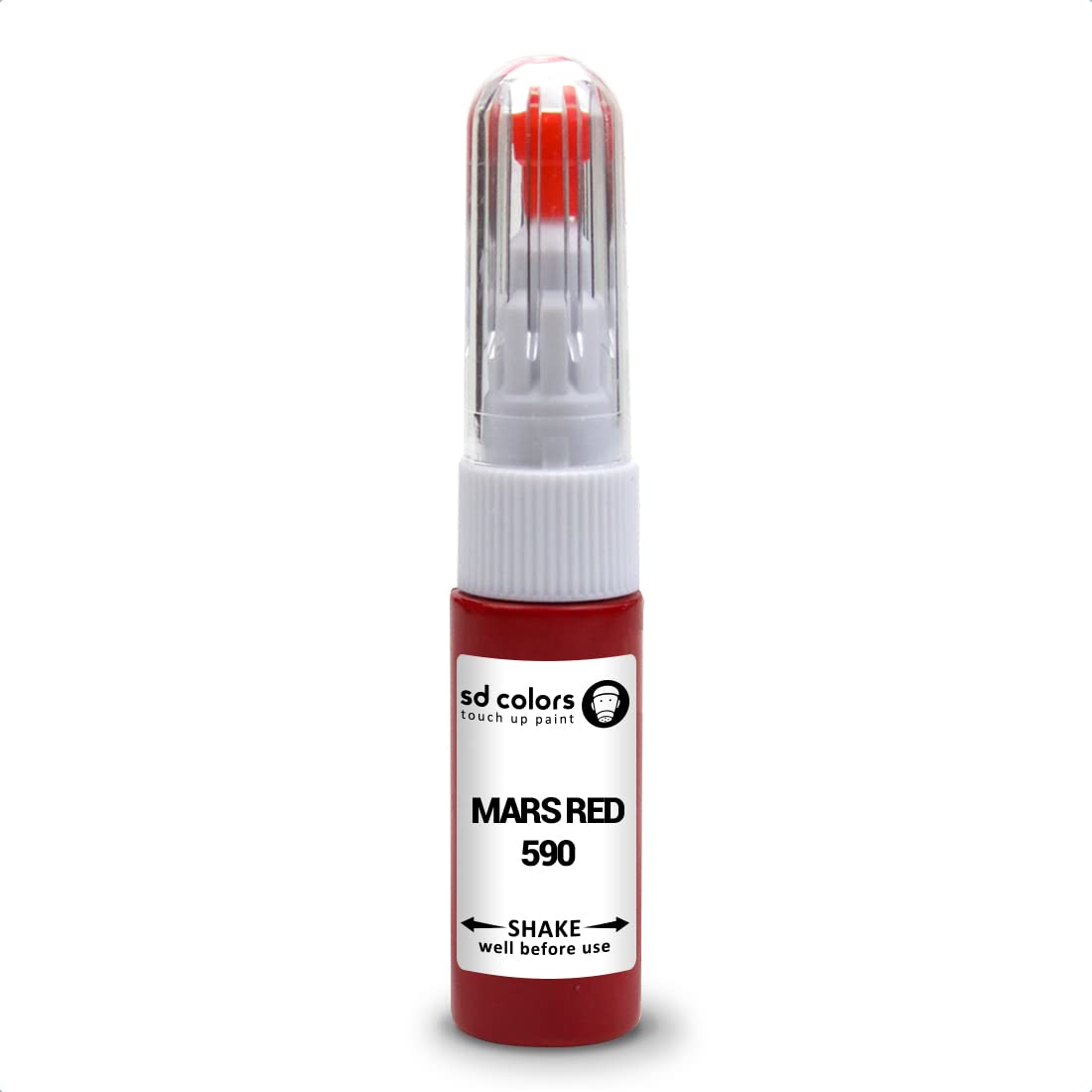 SD COLORS Mars Red 590 Reparaturset für Mercedes Lackstifte, 20 ML, für Kratzer, Chip, Farbcode 590 Mars Red von SD COLORS