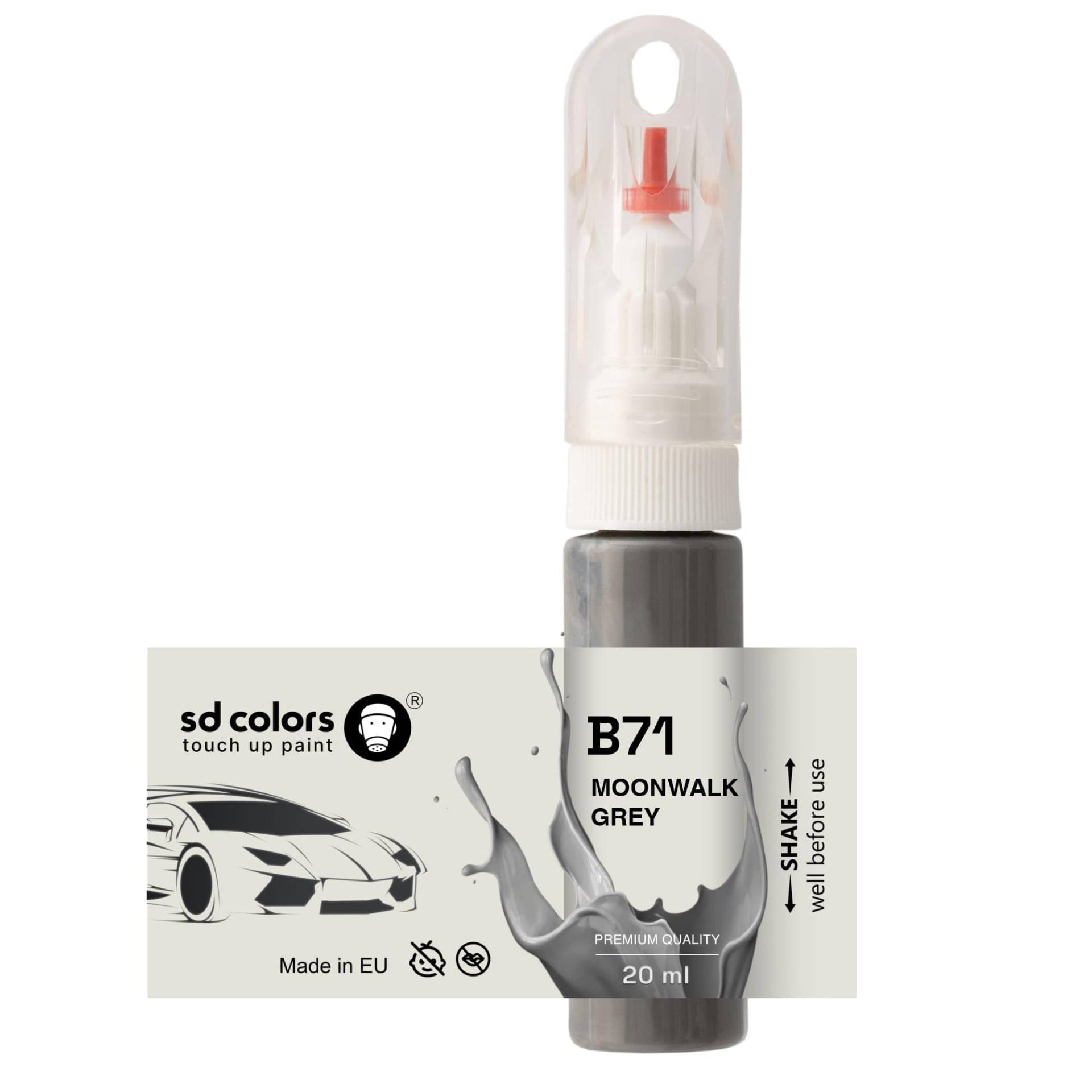 SD COLORS Moonwalk Grey B71 Ausbesserungslack, 20 ML, praktischer Pinsel zur Reparatur von Kratzern (Farbe und Farbe) von SD COLORS