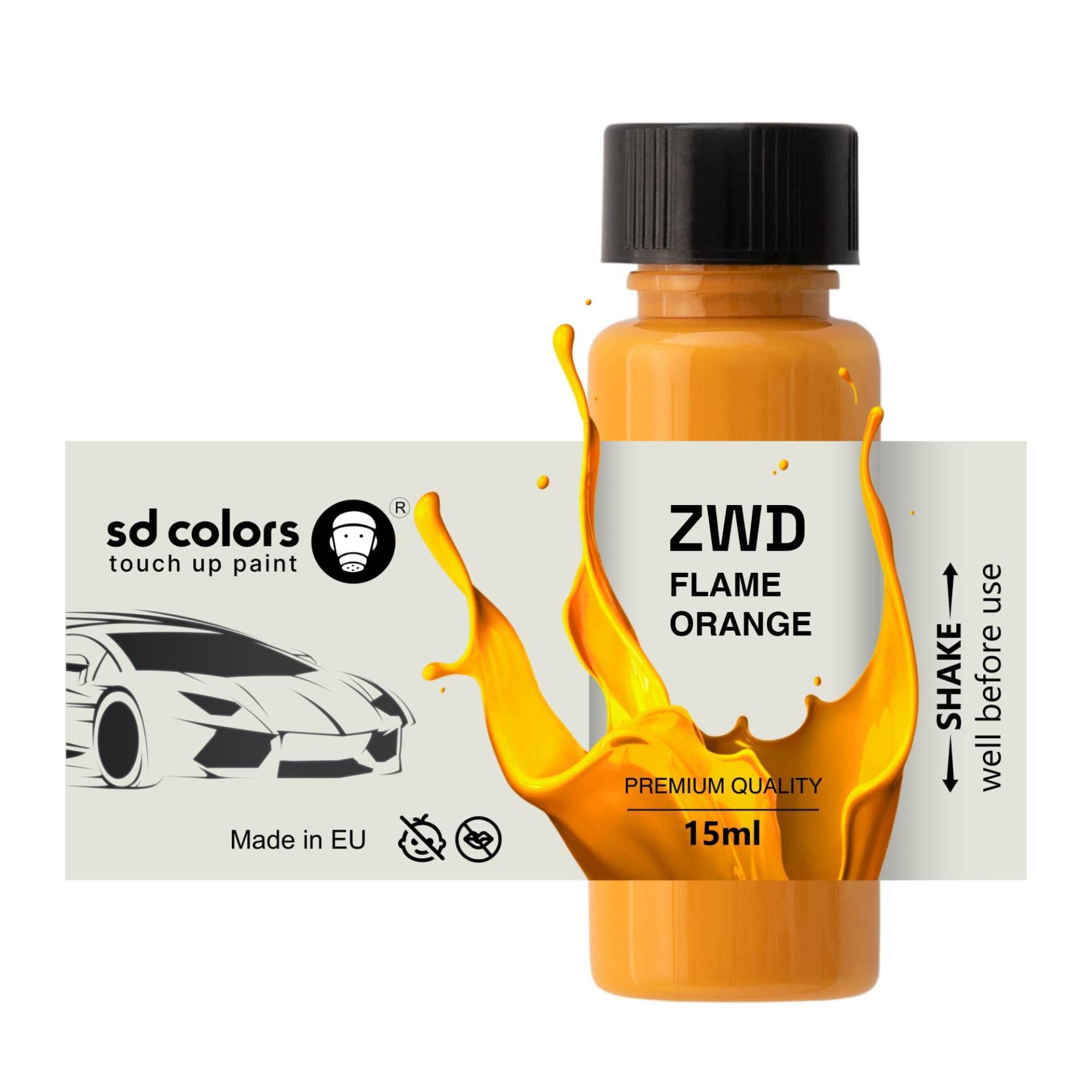 SD COLORS Neue lackstifte Flamme ORANGE ZWD Reparatur KRATZEN 15 ML (Farbe) von SD COLORS