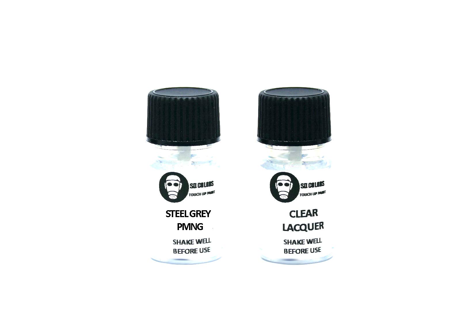 SD COLORS Neue lackstifte Stahl GRAU PMNG Reparatur KRATZEN 5 ml (Farbe+KLARLACK) von SD COLORS