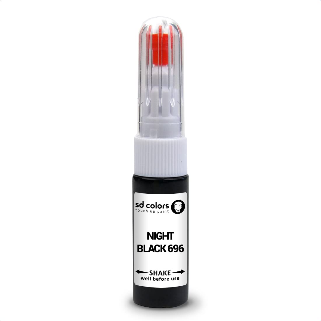 SD COLORS Night Black 696 Reparaturset, kompatibel mit Mercedes New Ausbesserungsstift, 20 ML, Kratzer-Chip-Pinsel, Farbcode 696 Night Black von SD COLORS