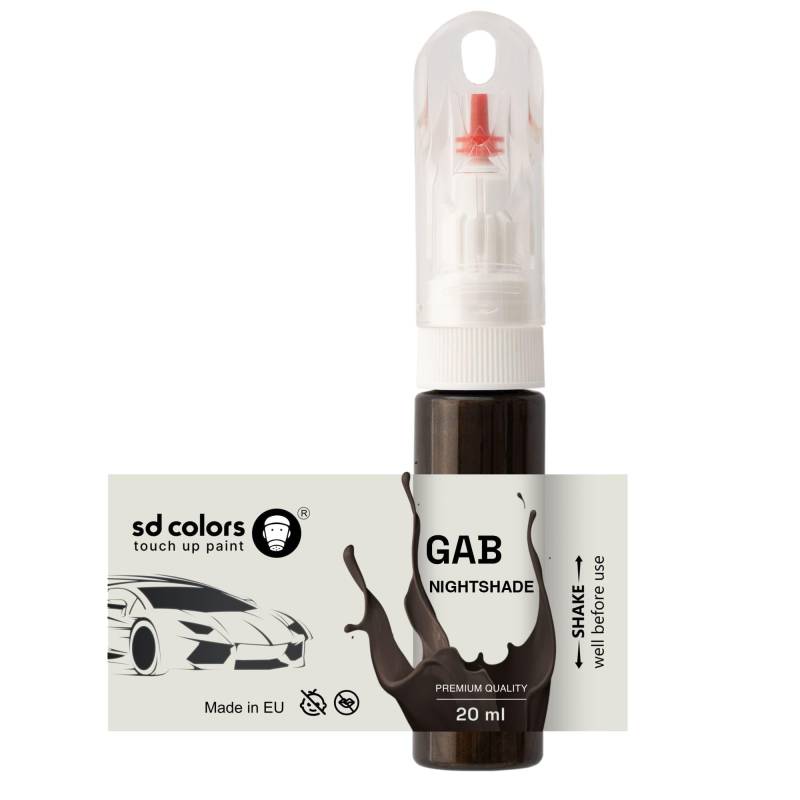 SD COLORS Night Shade Gab Ausbesserungslack, 20 ML, praktischer Pinsel zur Reparatur von Kratzern (Farbe und Lack) von SD COLORS