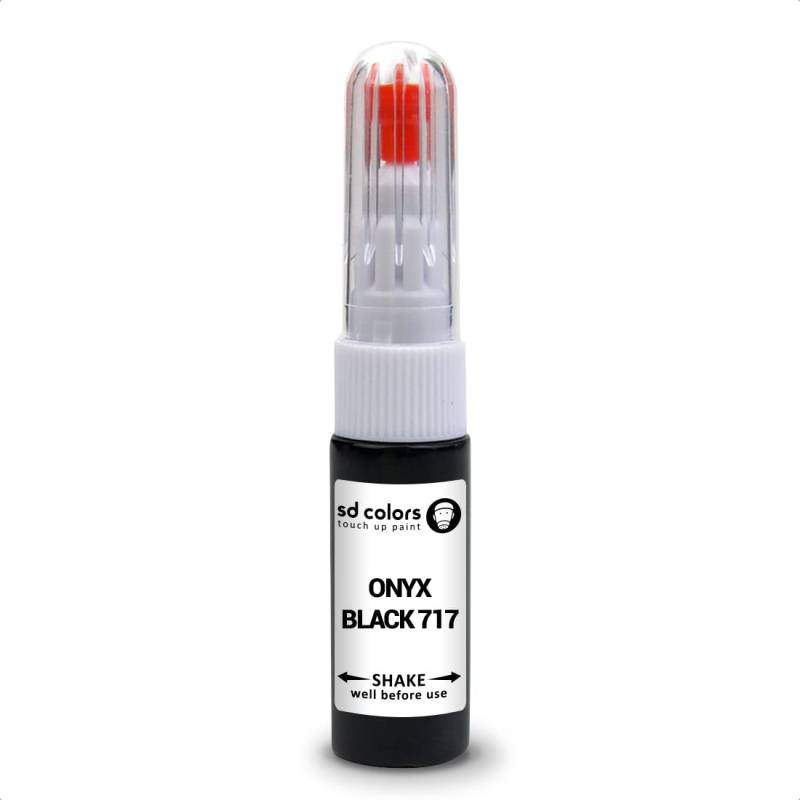 SD COLORS Onyx Black 717 Reparaturset, kompatibel mit Volvo New Ausbesserungsstift, 20 ML, Kratzer-Chip-Pinsel, Farbcode 717 Onyxschwarz von SD COLORS