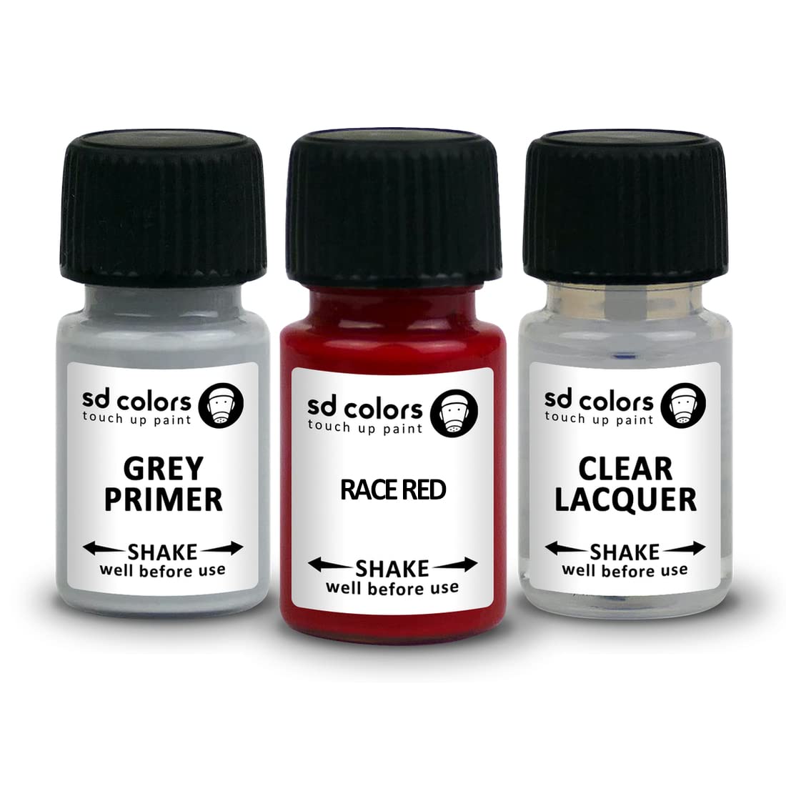 SD COLORS Race Red Lackreparaturstift 15 ML (Farbe + Grundierung + Lack) von SD COLORS