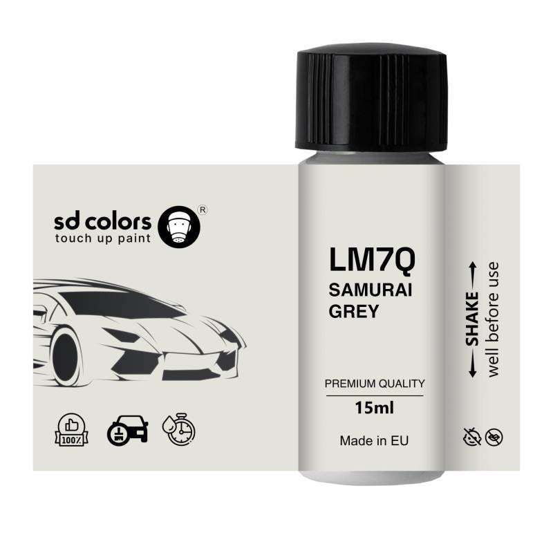 SD COLORS SAMURAI GREY LM7Q 3M M7Q Neuer Ausbesserungslack, 15 ML, Reparaturpinsel, Farbcode LM7Q 3M M7Q Samurai Grey (Farbe) von SD COLORS