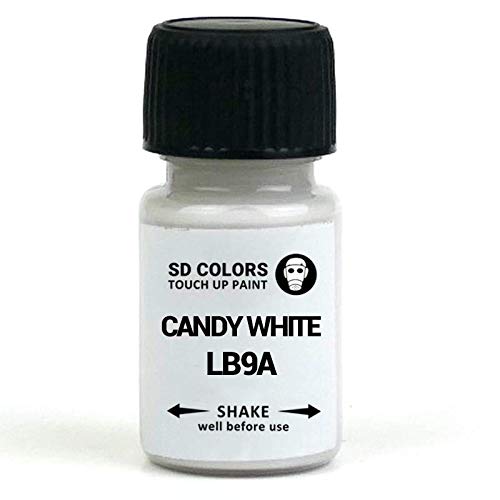 SD COLORS Candy White LB9A B9A B4 Ausbesserungsfarbe, 15 ml, Reparaturpinsel, Farbcode LB9A B9A B4, Candy White (nur lackieren) von SD COLORS