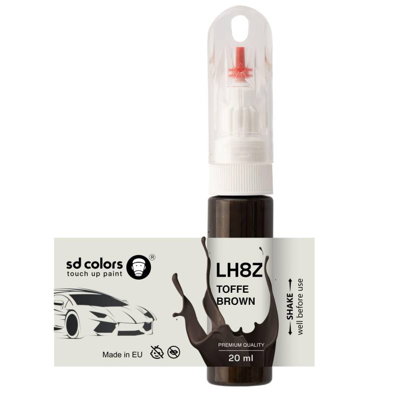 SD COLORS TOFFE BROWN LH8Z H8Z 4Q Ausbesserungslack, 20 ML, praktischer Pinsel zur Reparatur von Kratzern (Just Paint) von SD COLORS