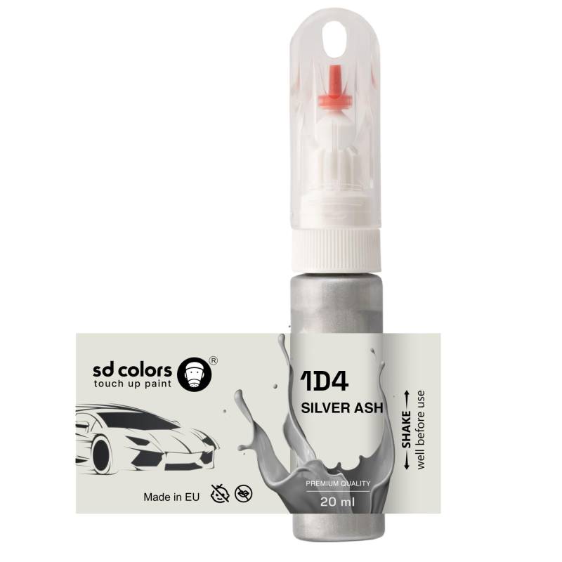 SD COLORS Titan-Silberesche 1D4 Ausbesserungslack, 20 ML, praktischer Pinsel zur Reparatur von Kratzern (Just Paint) von SD COLORS