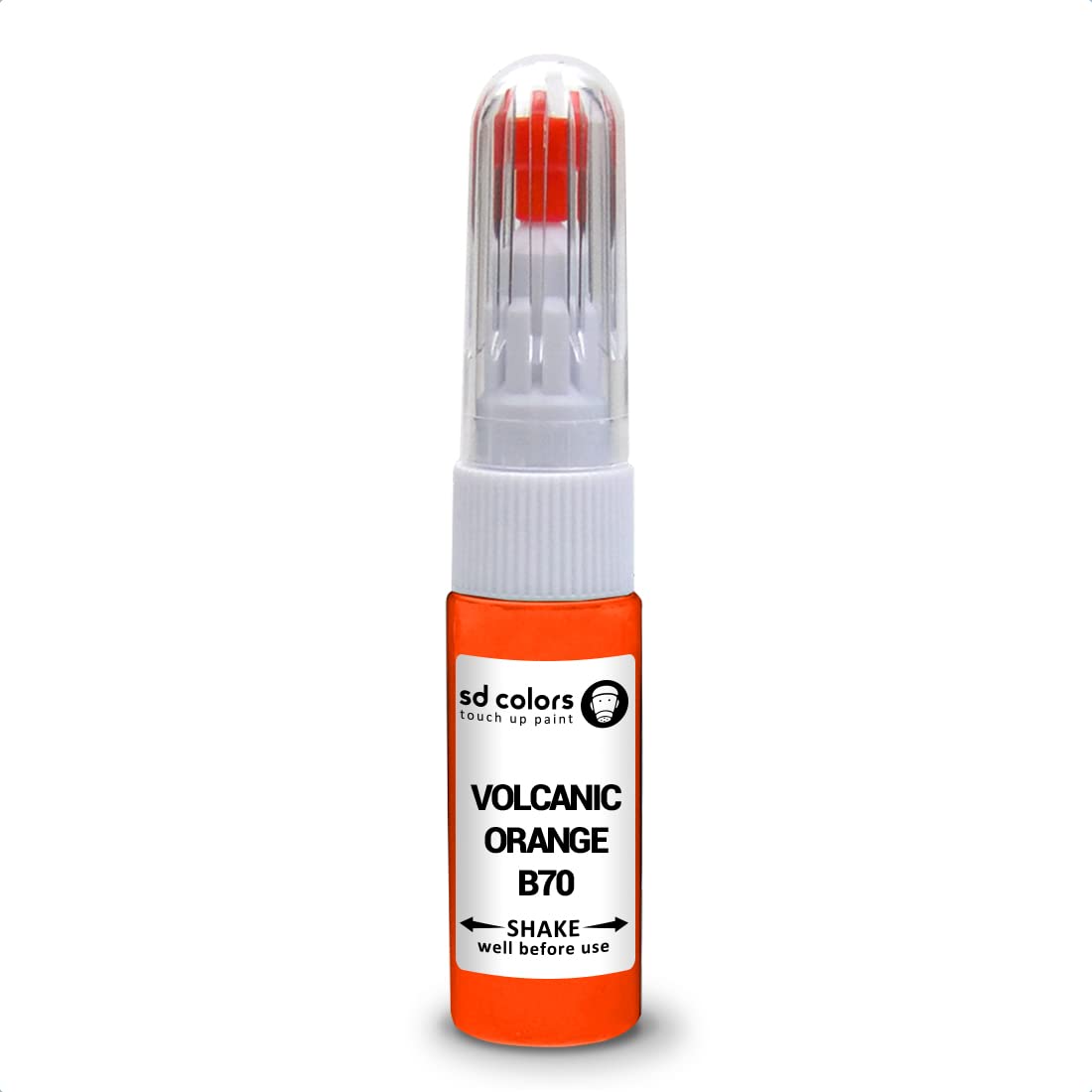 SD COLORS VOLCANIC ORANGE B70 Ausbesserungslackstift Reparaturset 20 ML Kratzer Chip Pinsel Farbcode B70 VOLCANIC ORANGE von SD COLORS