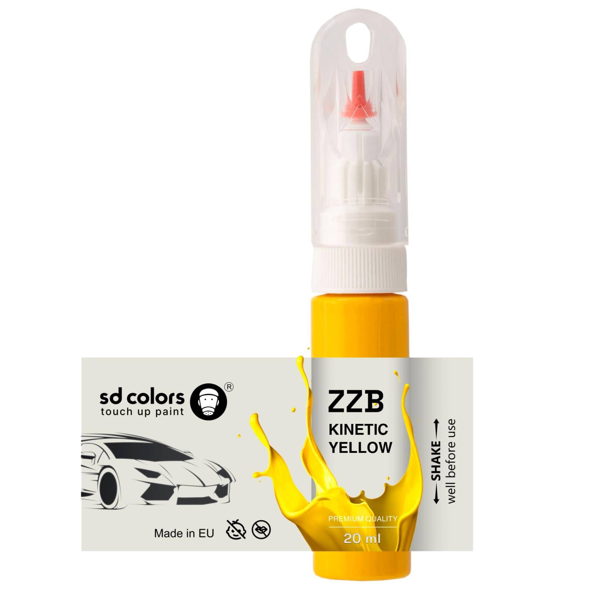 SD COLORS ZZB Kinetic Yellow Lackreparatur, 20 ML, praktischer Pinsel zur Reparatur von Kratzern (Farbe und Lack) von SD COLORS