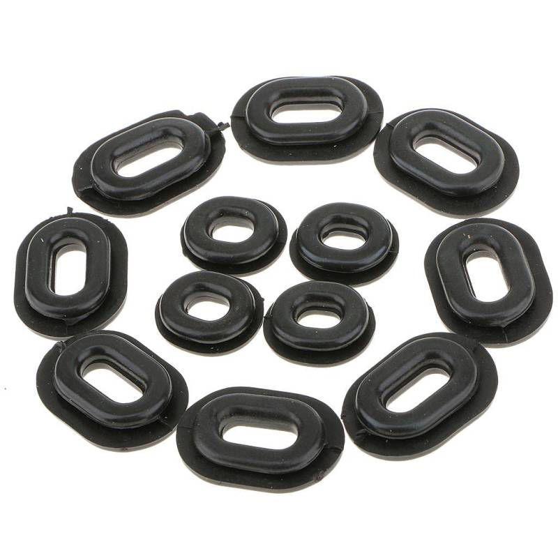 SDENSHI 12 pcs. Motorrad Gummitülle Seitenverkleidung Dichtungsringe für Honda CG125 Modelle, Schwarz von SDENSHI