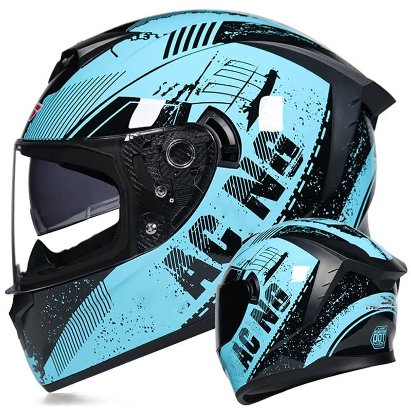 SDFGDFD Integralhelm Helm Helm für Motorräder Full-Face Motorcycle Helmet Tragbarer Integralhelme ECE/DOT-Zertifizierung Motorrad-Integralhelm von SDFGDFD