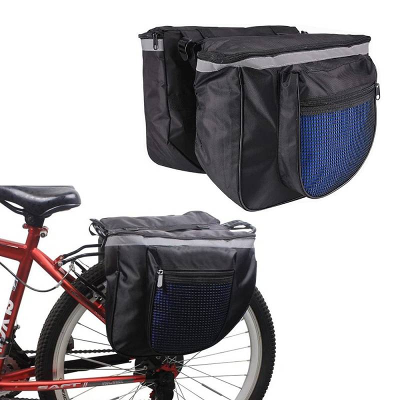 Qanye Fahrradtasche, Fahrradtaschen Gepäckträger, Doppelte Fahrradtasche, Fahrradtaschen Hinten, Gepäcktaschen Mountainbike, mit Reflektierenden Streifen, für Fahrradrücksitz (Zufällige Farbe) von Qanye