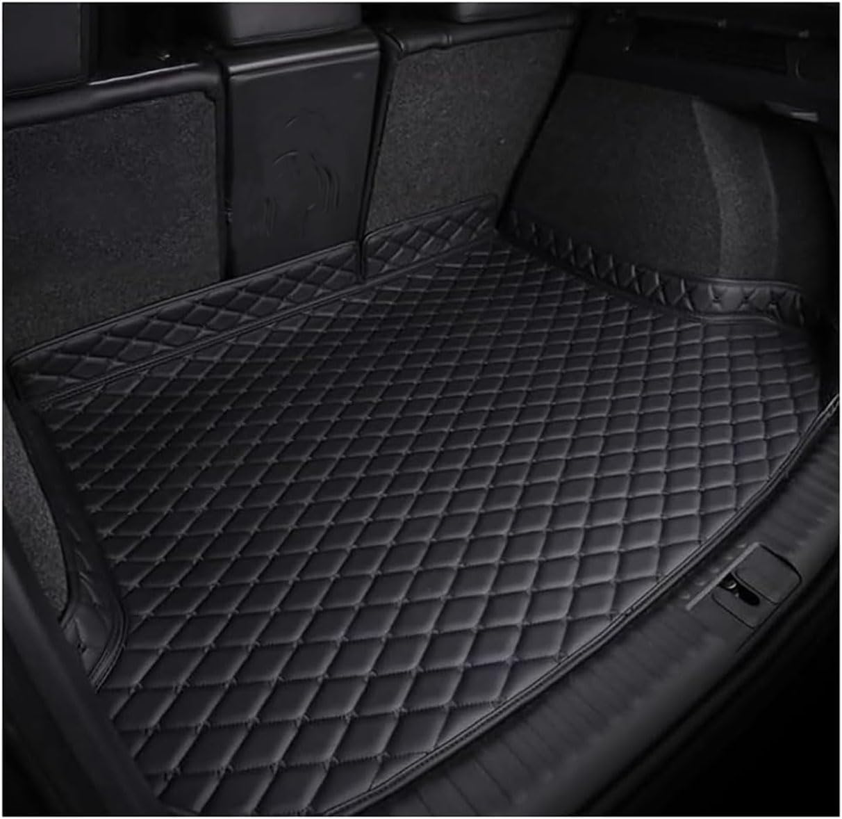 Auto Leder Kofferraummatten für Audi S5 4 Door 2007-2016 Kofferraum Cargo Schutzmatte,Auto Kofferraumwanne Innenmatte Zubehör,B/Black von SDFSDEPIE