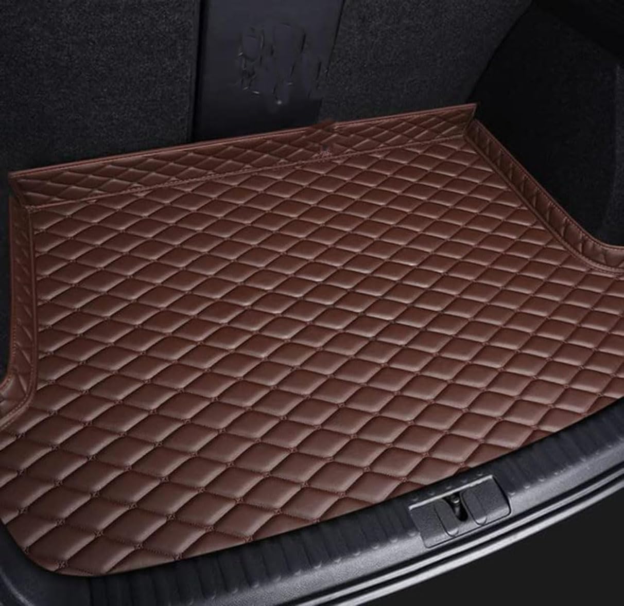 Auto Leder Kofferraummatten für Ford Mondeo 2000-2007 Kofferraum Cargo Schutzmatte,Auto Kofferraumwanne Innenmatte Zubehör,F/Coffee von SDFSDEPIE