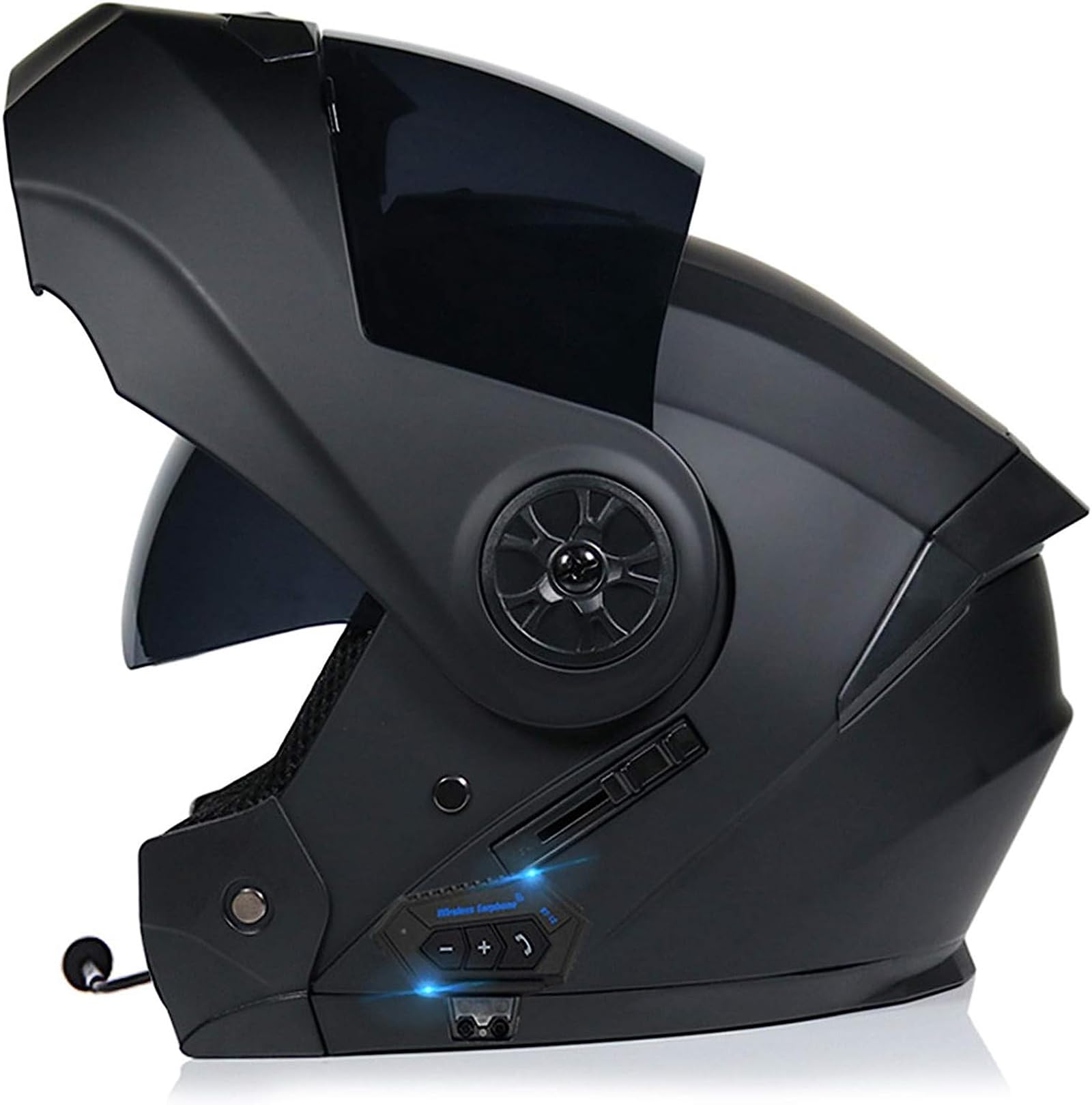 Bluetooth-Motorradhelm Mit Doppelvisier,Blendfreier Modulares Vollgesicht Eingebautes Bluetooth-FM-Radio Wasserdichtes Bluetooth Integrierte Helme ECE-Zulassung von SDPPTY