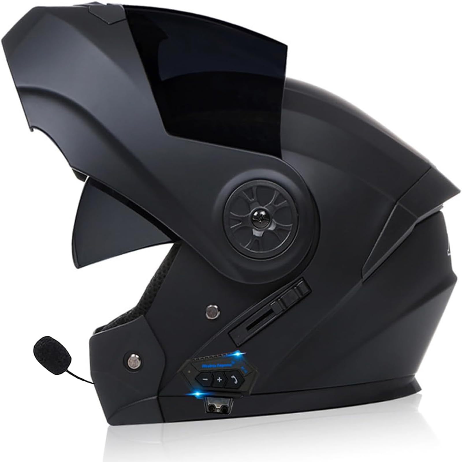 Klapphelm mit Bluetooth, ECE Zertifiziert Integriert Motorradhelm,Integralhelm mit Doppelvisier, mit Eingebautem Mikrofon für Automatische Reaktion, für Erwachsene Frauen Männer von SDPPTY