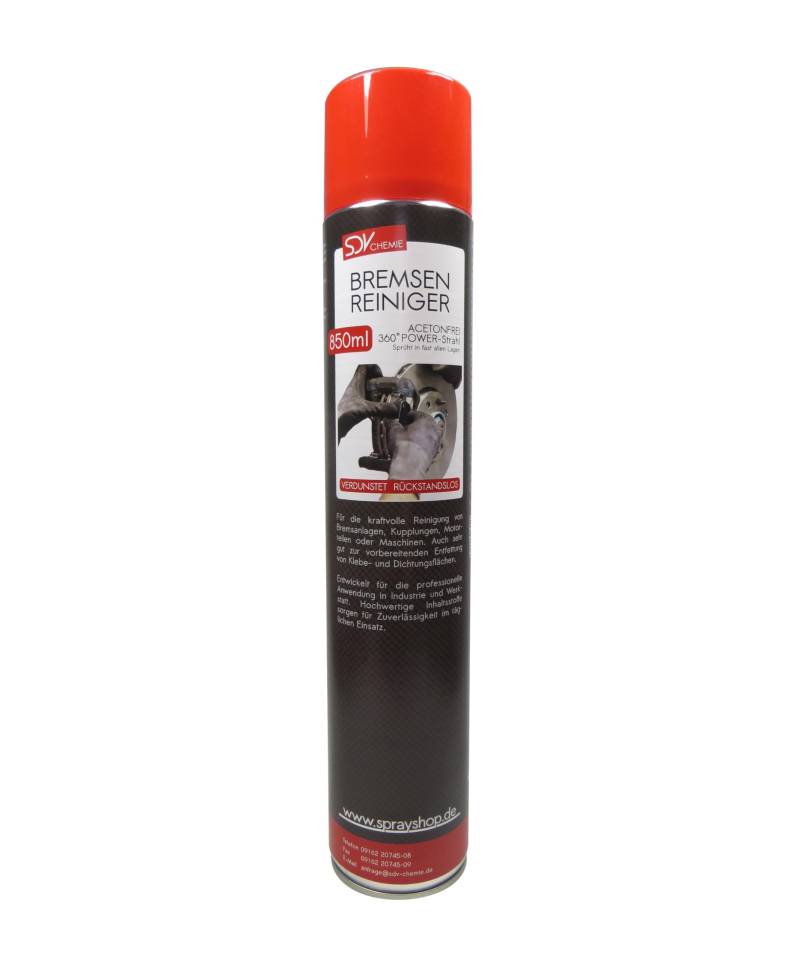 SDV Chemie Bremsenreiniger Spray 1x 850 ml Power Brake Cleaner 360° Ventil Teilereiniger von SDV Chemie