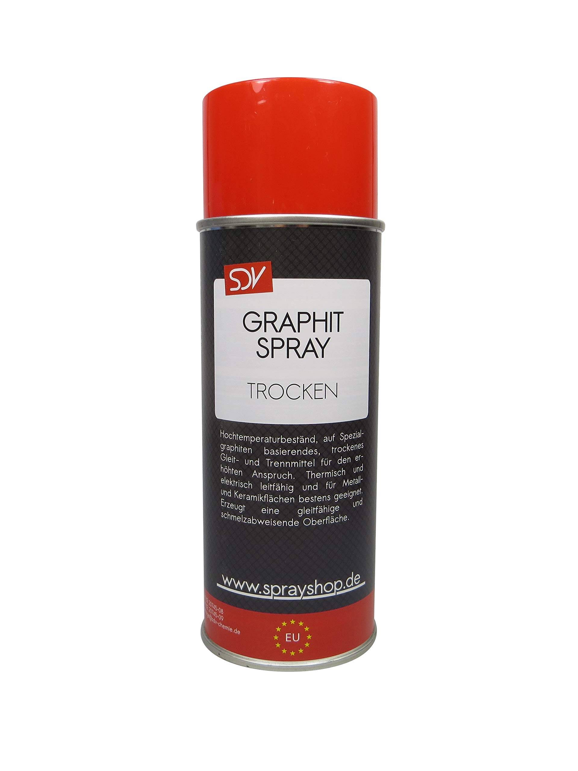 SDV Chemie Graphitspray trocken 12x 400ml Hochleistungsschmiermittel bis 450°C Schmierspray von SDV Chemie