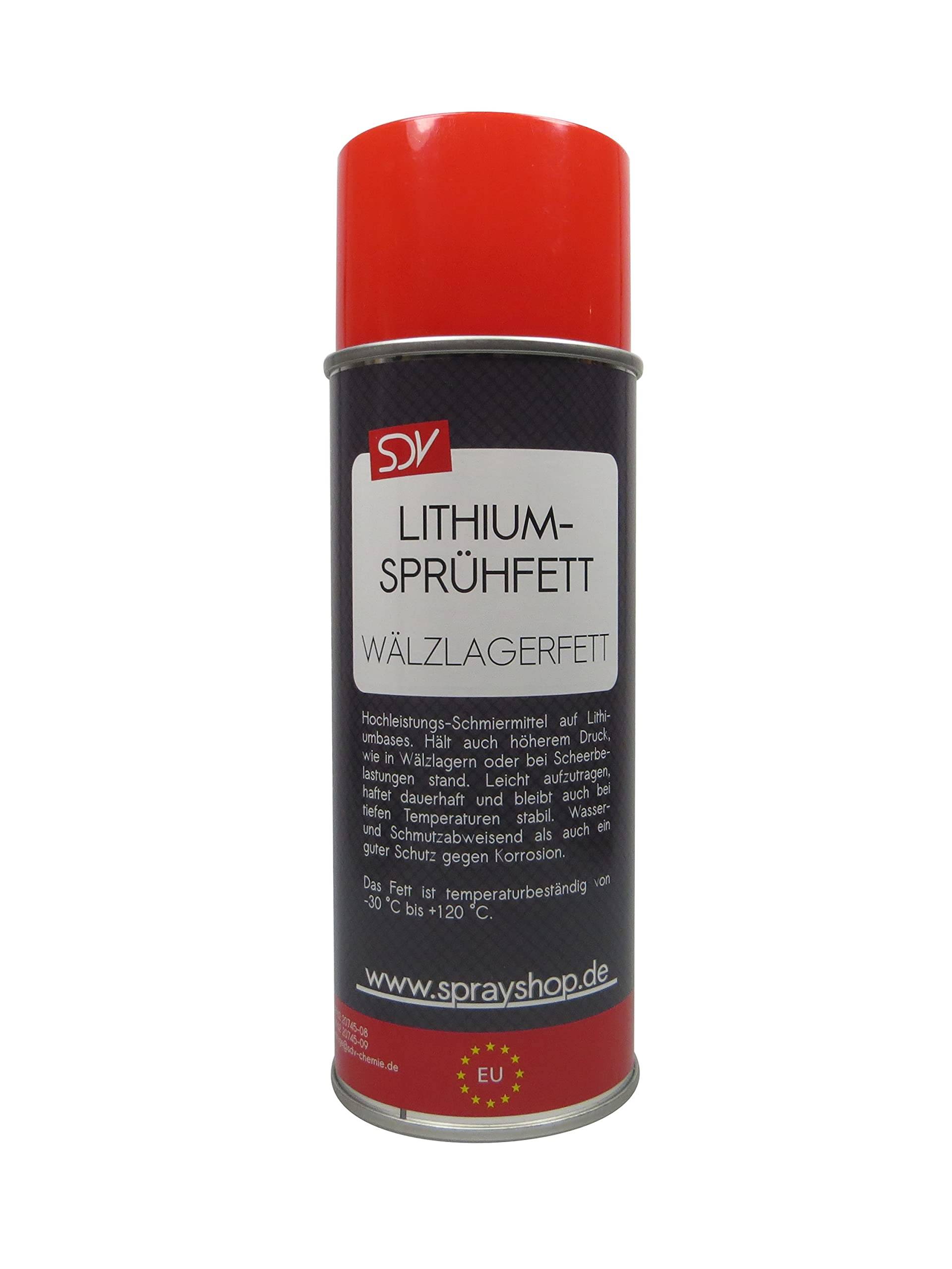 SDV Chemie Lithium Sprühfett 12x 400ml Wälzlagerfett Schmierfett Fettspray Lithiumfett von SDV Chemie