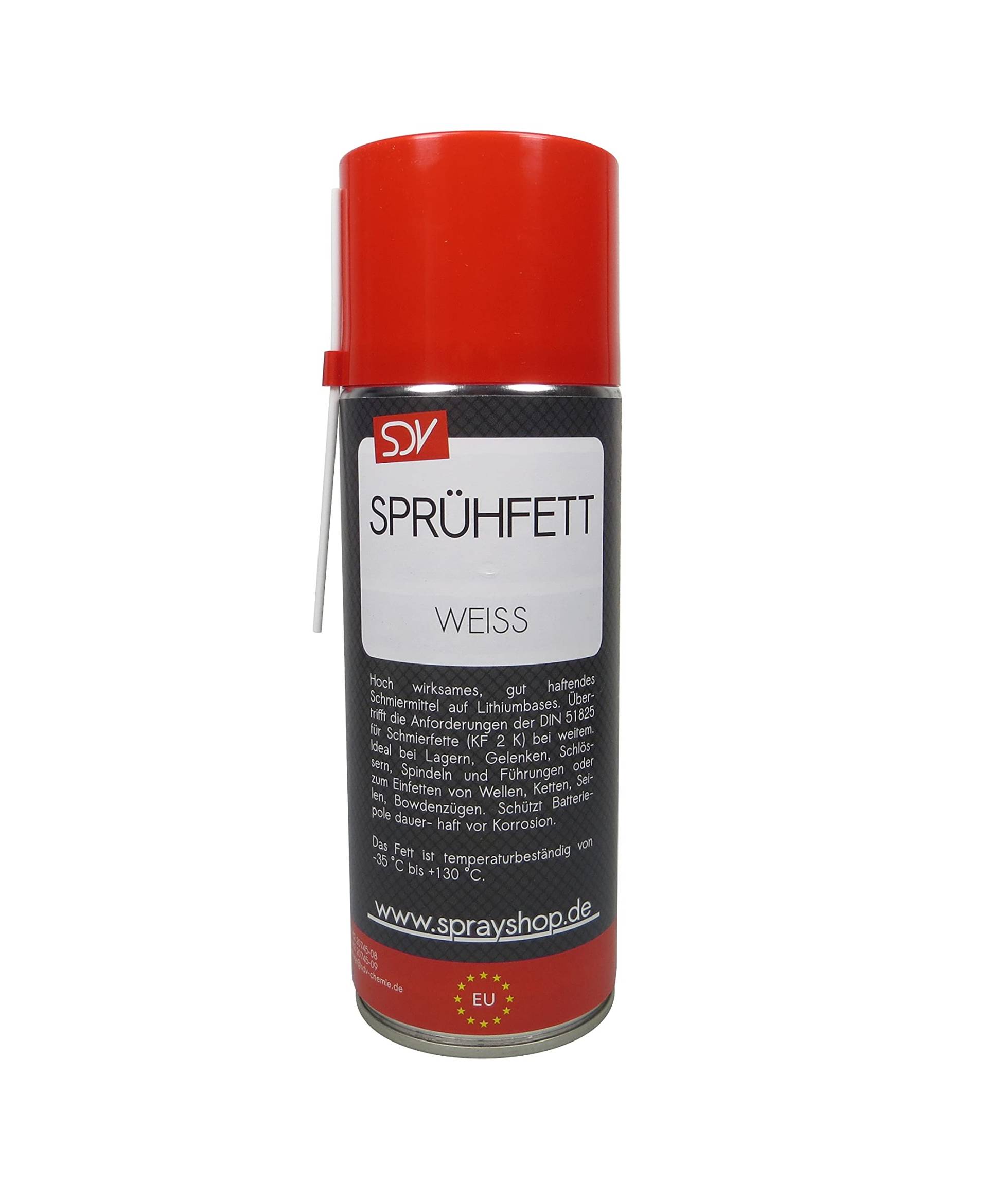 SDV Chemie Sprühfett Weiss 12x 400ml mit PTFE Schmierfett Fettspray Allzweckfett von SDV Chemie