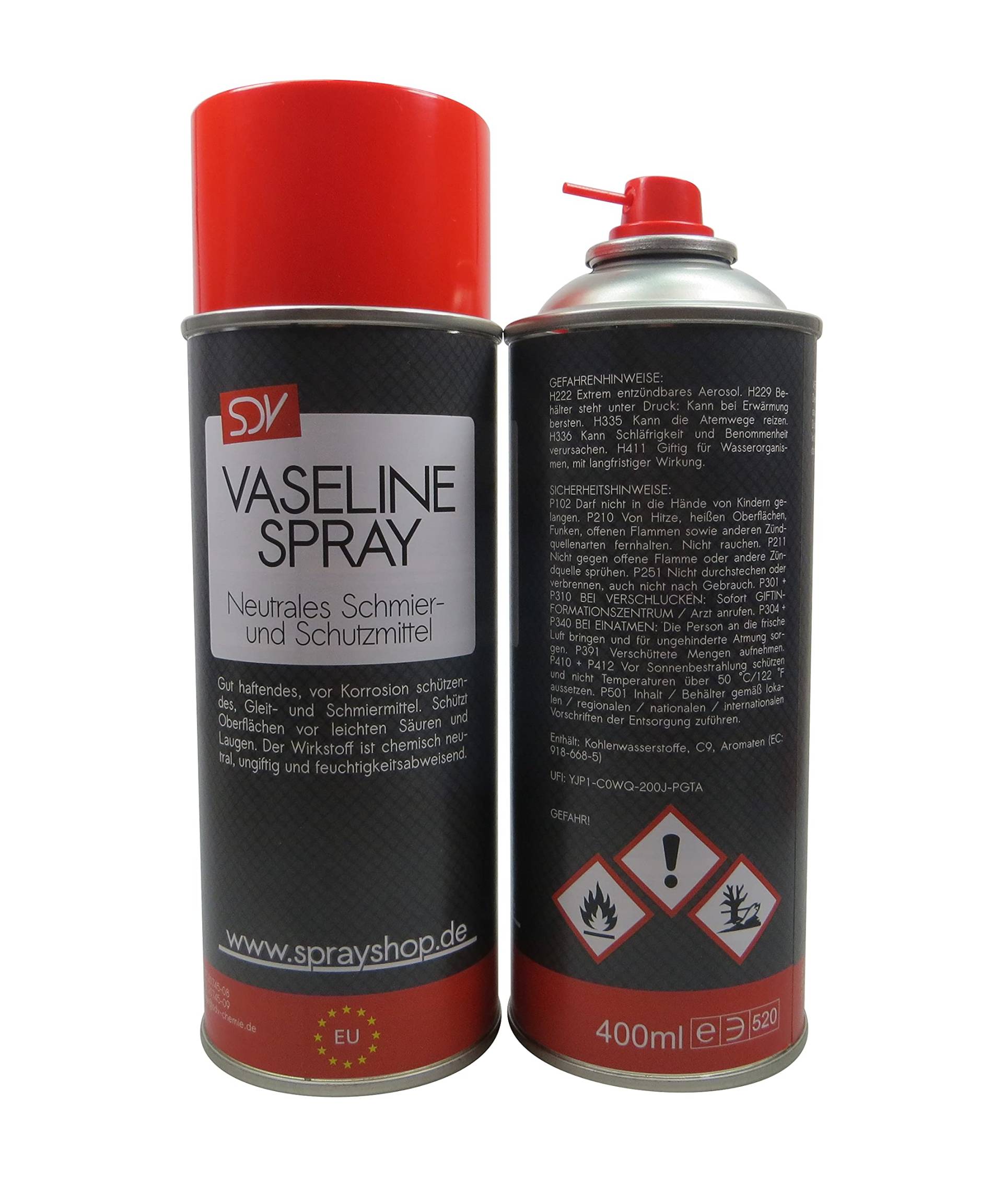 SDV Chemie Vaselinespray 12x 400ml Sprühfett Gleitmittel Fettspray Schmierfett Schmiermittel von SDV Chemie