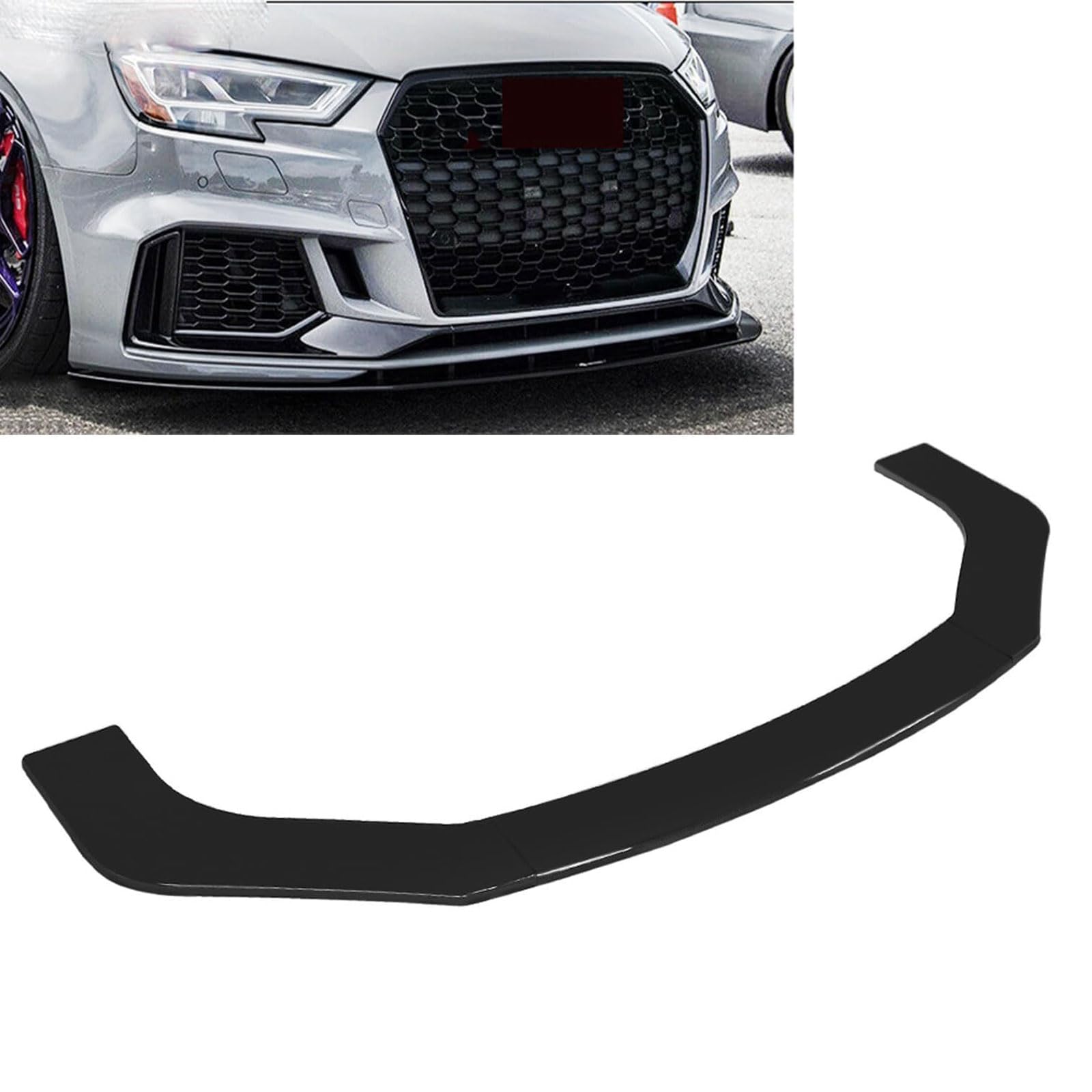 Auto Frontspoiler für Audi A5 Coupe/Cabriolet/Sportback F5/B9 8F/B8 8T8/B8 8T3/B8 2007-2024, Frontstoßstange Spoiler Lippe Antikollisionsschutz Protector Auto Zubehör,ShinyBlack-B von SDXXDEGF