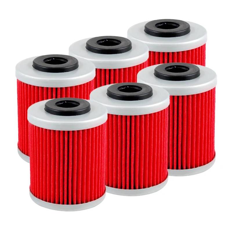 Motorrad Ölfilter for Enduro RR 250 400 450 525 4T 05-09 for Outlaw 525 525S MXR 450 08-09 525 IRS 07-11(6pcs-red) von SDYBZSTU