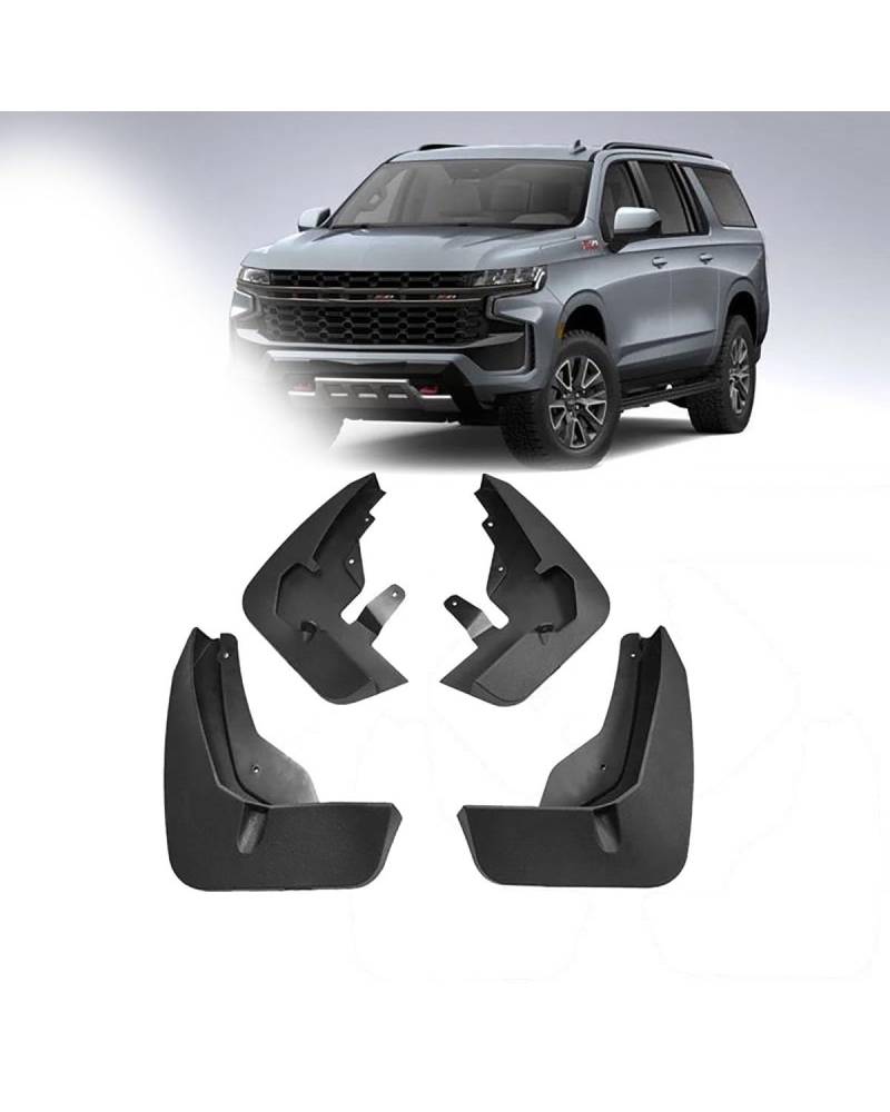 Auto KotflüGel Hinten Schmutzfänger Anhänger Für Tahoe Für Suburban Schlamm Klappen 2021 2022 2023 2024 Splash Guards Vorne Hinten Auto Auto Zubehör 4PCS kotflügel SchmutzfäNger Auto von SDZPLM