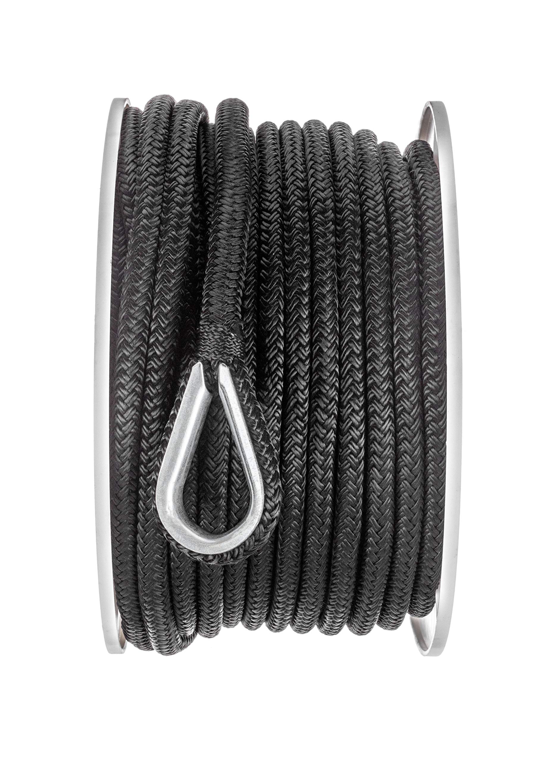 Seachoice Bootsanker-Seil, doppelt geflochten, Nylon, Achor-Linie, 0,95 cm X 30 m, Schwarz von SEACHOICE