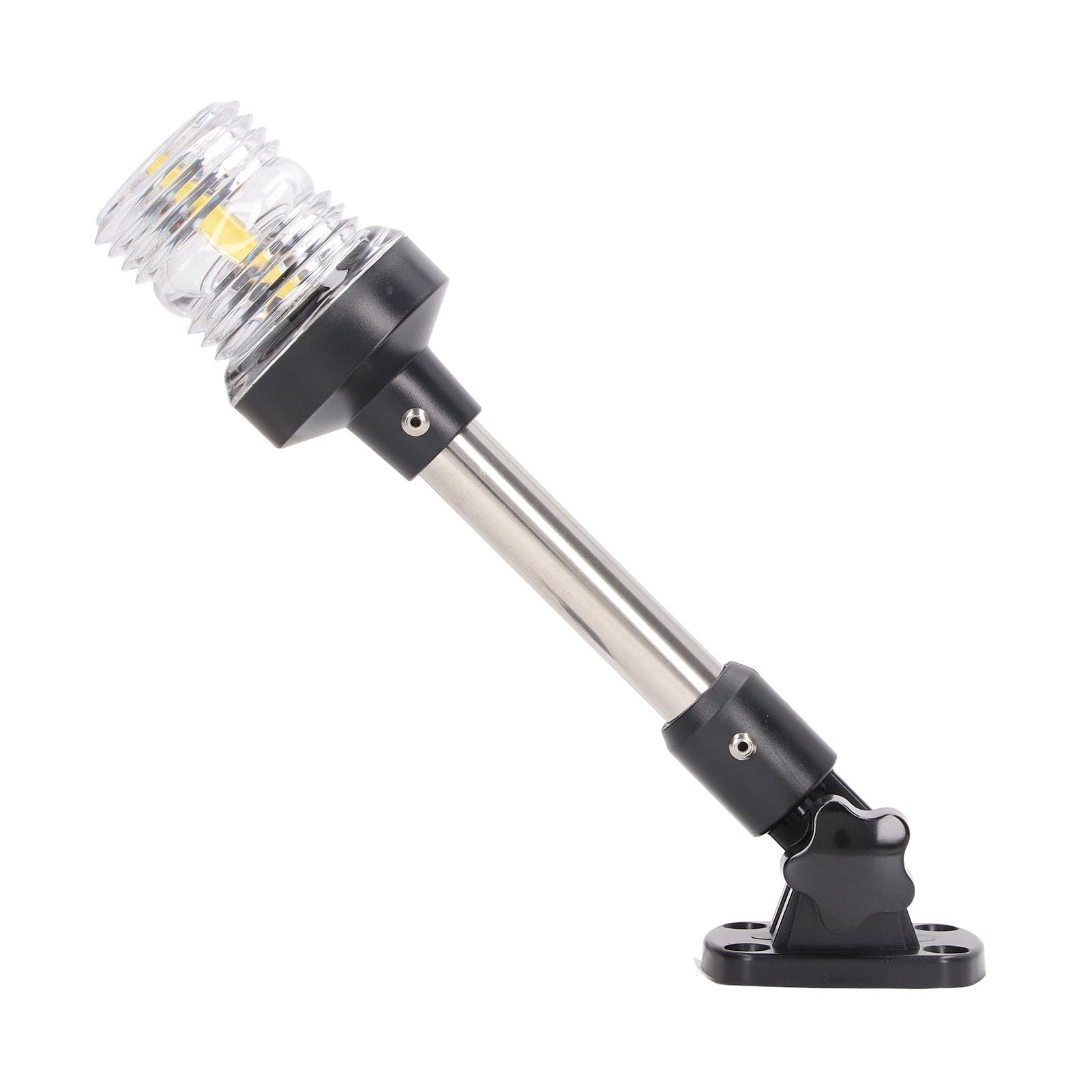 Marine-Hecklicht-LED-Lampen, Positionslichter Boot 9 Zoll, 12 V, 24 V DC, 3 W, 4000–4500 K, Weiße LED, Herunterklappbares Navigationslicht, Warnsignal, Boot-Heck-Ankerlicht, 360°-Leuchtwinkel, IP66 von SEAFRONT