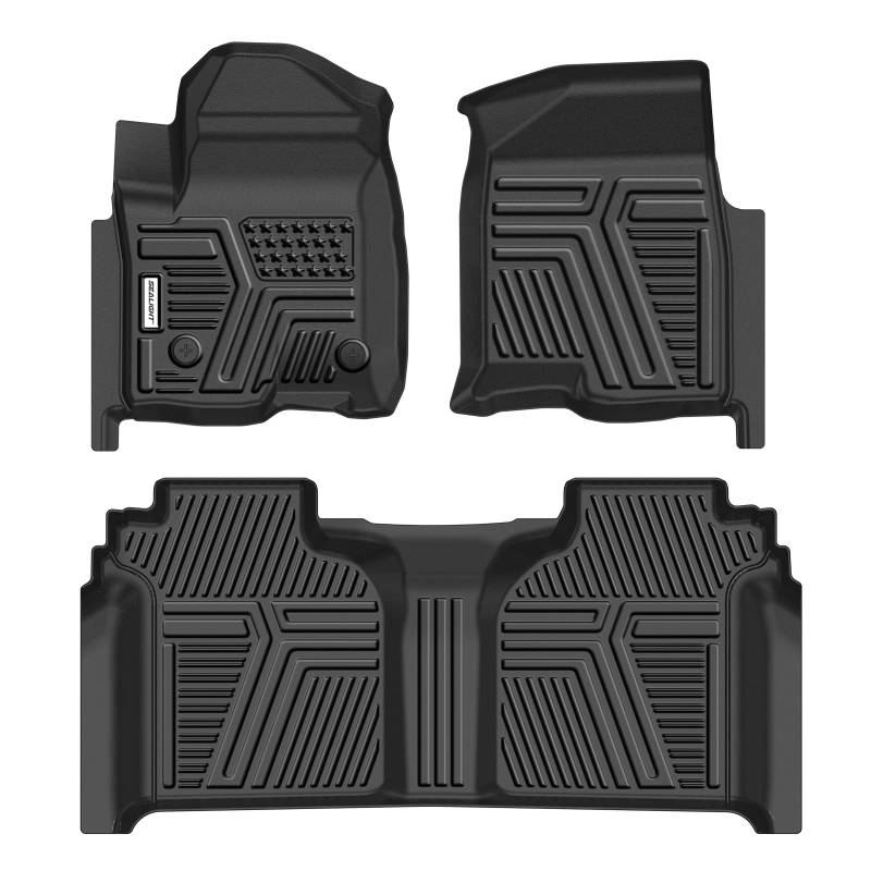 SEALIGHT TPE Fußmatten für Chevy Silverado/GMC Sierra 1500 2019-2024, Allwetter-Automatten kompatibel für GMC Sierra 2500HD/3500HD 2020-2024, Chevy Silverado 1500 Zubehör, 3 Stück von SEALIGHT