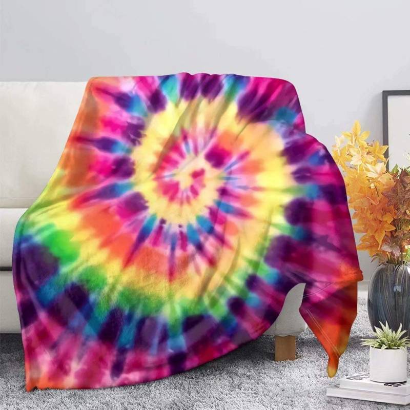 SEANATIVE Raindow Farbige Batik-Wärmedecke, Überwurf, ultraweich, leicht, Decke für Erwachsene und Kinder, weiches Flanell, Decke, Büro, Sofa, Größe 3XL von SEANATIVE