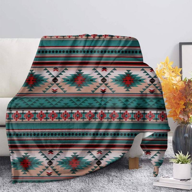 SEANATIVE Southwestern Tribal Azteken-Streifen Decken Überwurf für Innen- und Außenbereich Sofa Couch Leichte Decke für Frauen Kinder - XS von SEANATIVE