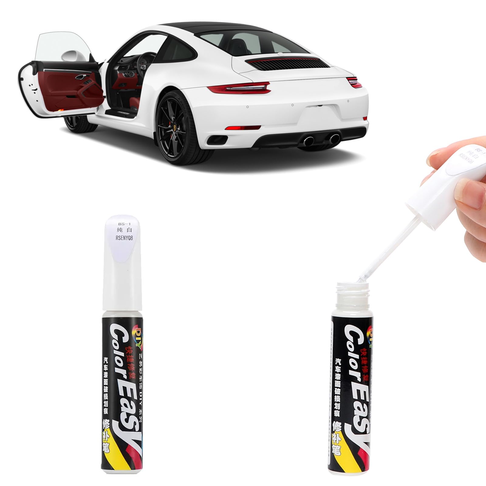 Auto Lackstift Lackreparaturstift Auto Reparatur Lack Auto Pinsel, Autolackstift,Lackstift Auto,Autokratzer Reparaturmittel Autolack Reparatur für Autos Reparaturwerkzeug,Lack Reparatur,12 ml,2pc,Weiß von SEGMINISMART