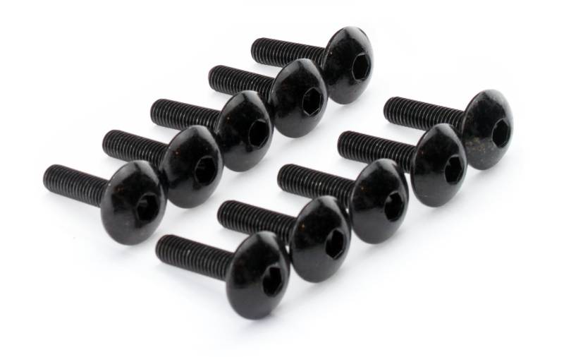 M5x20mm Linsenkopfschraube schwarz M5 Gewinde Linsenkopf breit Innensechskant - 10 Stück von SEGO