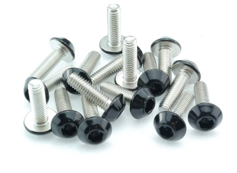 M6x20mm Edelstahl Schraube schwarz M6 Gewinde konischer Schraubenkopf breit Innensechskant - 10 Stück von SEGO