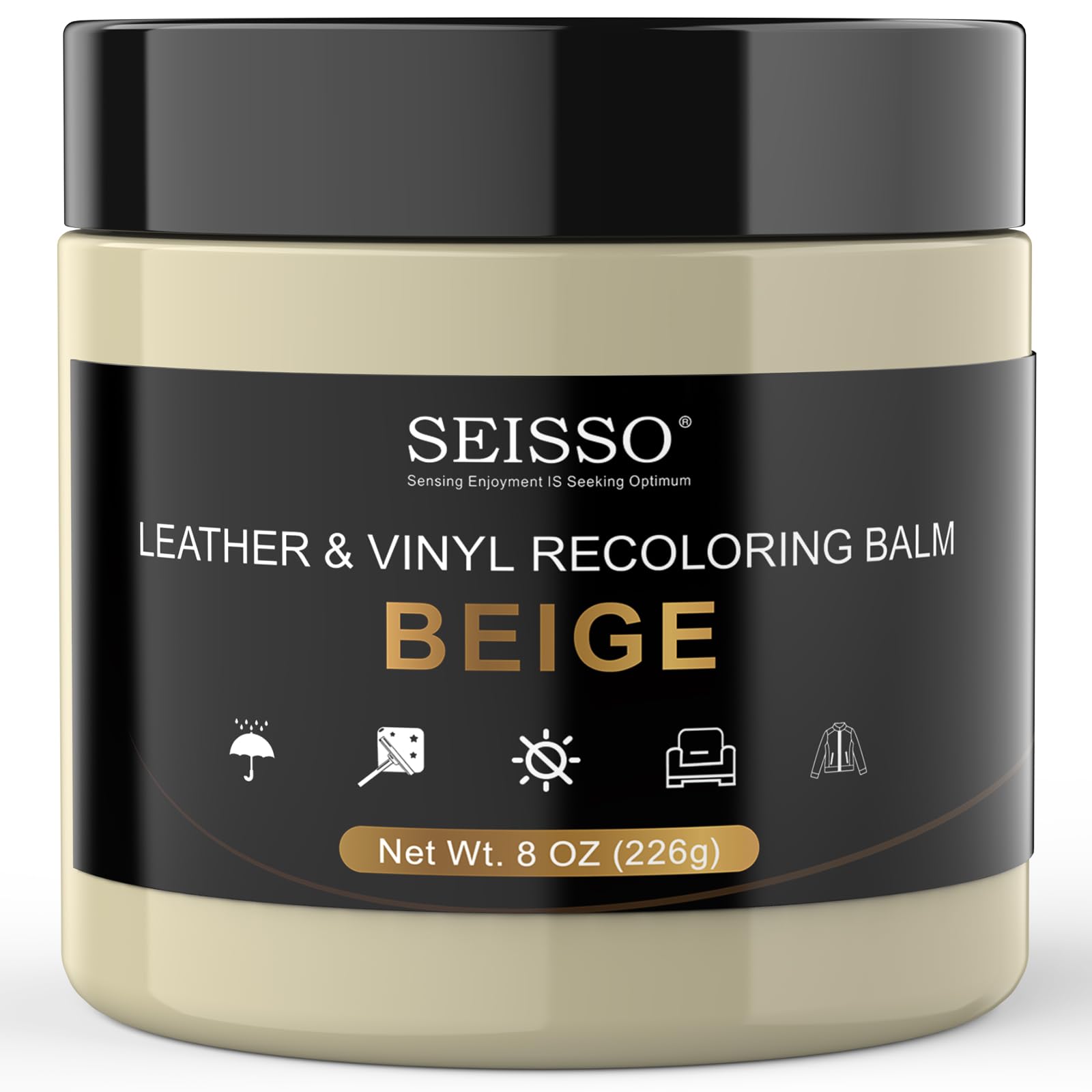 SEISSO Leder Reparatur Set, 200g Lederreparatur Creme, Lederbalsam, Leder-Restaurator, Lederkratzer Reparatur für Gürtel, Schuhe, Autositze, Sofas, Lederpflegebalsam, Beige von SEISSO