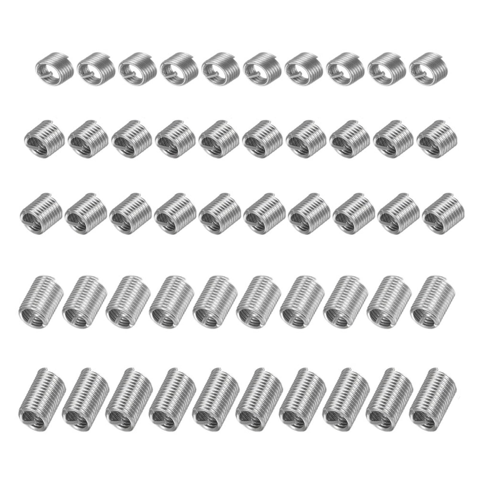 50 Stück Spiralförmige Gewindeeinsätze, M1.6x0.35 304 Edelstahl Schraubenförmig Gewickelt Draht Gewindehülse, Gewinde-Reparatur-Einsatz für Kunststoff Holz Gewinde Reparatur (1D-3D) von SEIWEI
