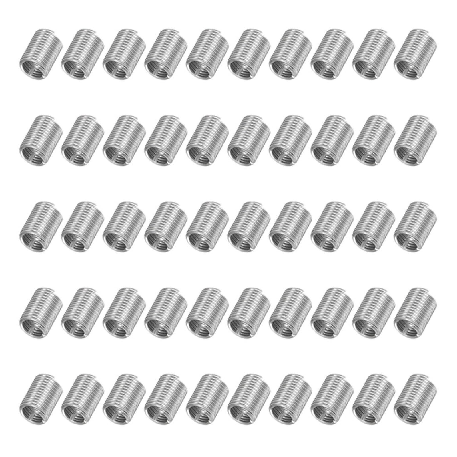 50 Stück Spiralförmige Gewindeeinsätze, M1.6x0.35x2.5D 304 Edelstahl Schraubenförmig Gewickelt Draht Gewindehülse, Gewinde-Reparatur-Einsatz für Kunststoff Holz Gewinde Reparatur von SEIWEI