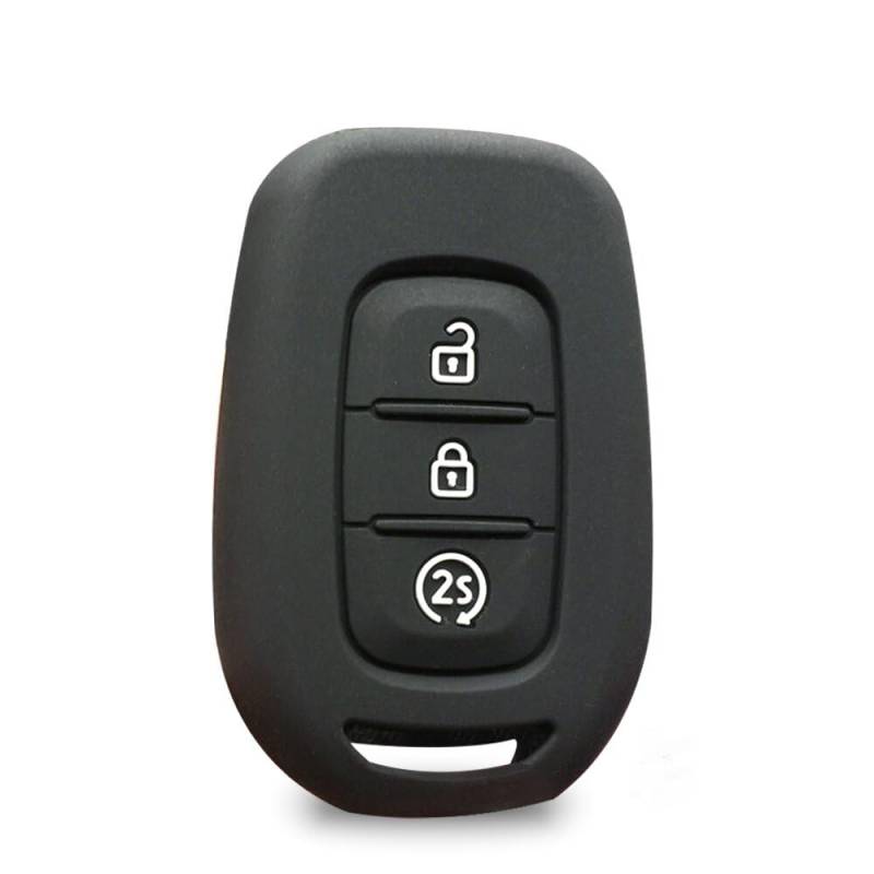 SELIYA 3-Tasten-Autoschlüssel-Fernbedienungshülle, passend für Renault Clio 5 Twingo Logan 2021 Stepway, passend für Dacia Sandero Stepway 2021 Duster Key Cover, A Model Black von SELIYA