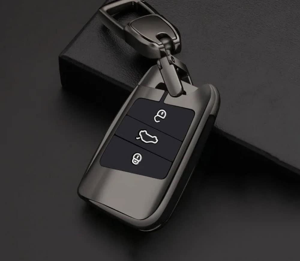 SELIYA Auto Remote Key Case Cover Halter Shell，Passend für Volkswagen VW Magotan Passat B8 Golf CC Skoda Superb A7 Tiguan MK2,schwarzer Schlüsselanhänger A von SELIYA