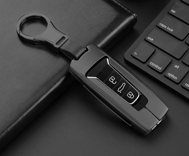 SELIYA Zinklegierung Autoschlüsseletui, passend für Volkswagen Touareg 2019 2020 2021 Schlüsselhüllenschutz Schlüsseltaschen Auto Schlüsselanhänger,1,2,Grau von SELIYA