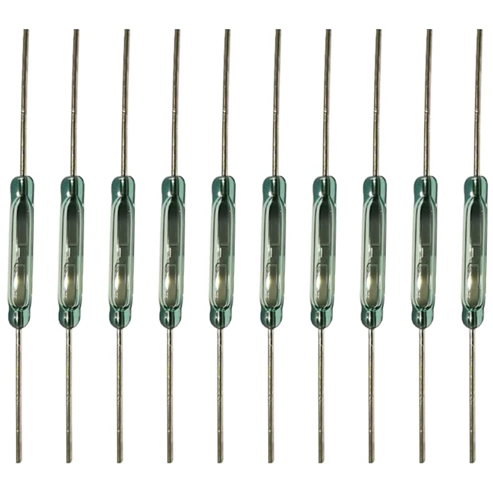 Reedschalter Glas Reedkontakt,Reedkontakt Schließer,Kunststoff Reedschalter,Reedschalter,Glas Reed-Schalter Reedkontakt Schließer Magnetischer Induktionsschalter,(2mm × 14mm),10 stücke von SEMINISMAR