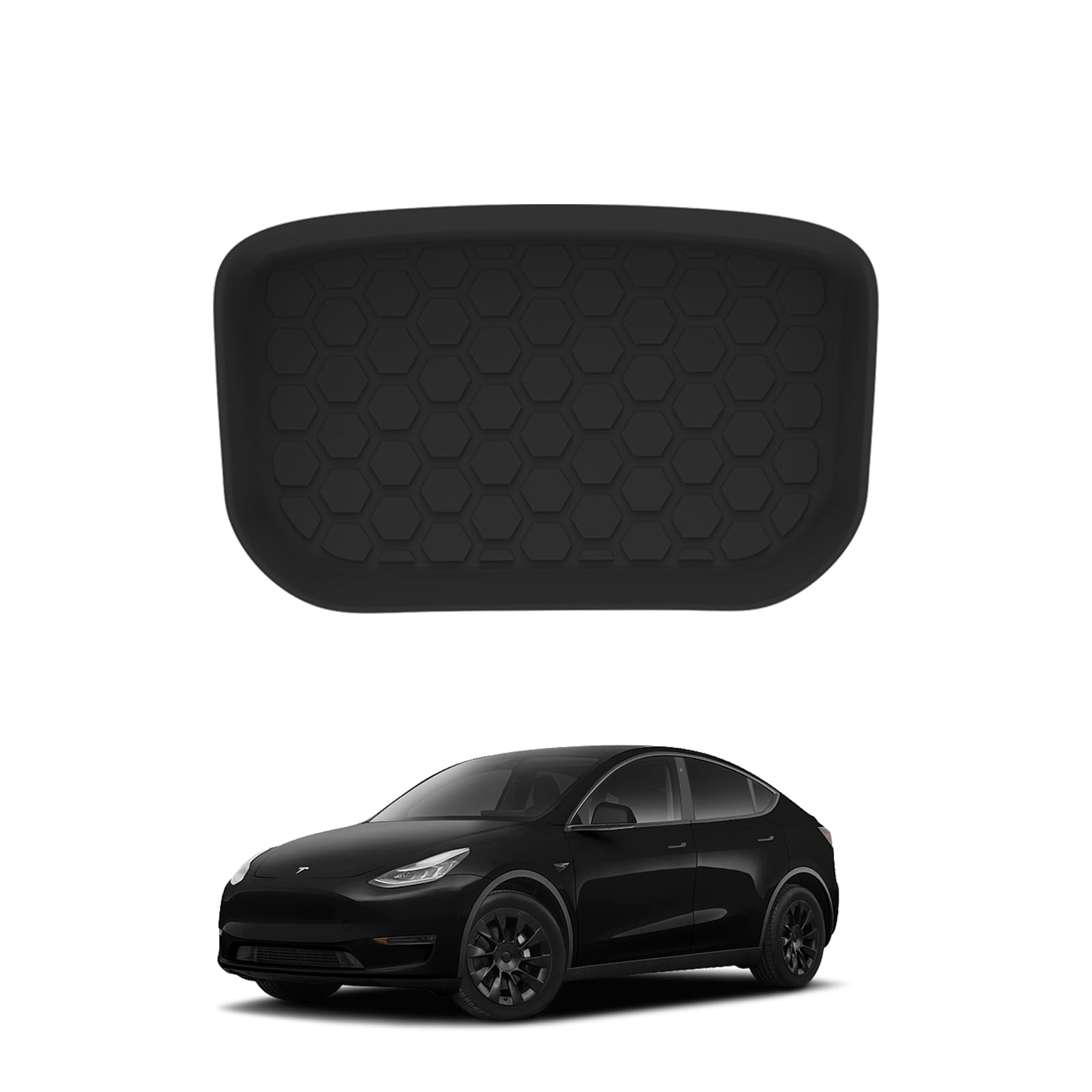 SENDR.KR Tesla Model Y Silikon-Allwetter-Kofferraumwanne, passgenau, wasserdicht, rutschfest und leicht zu reinigen, Tesla Model Y Zubehör, Kofferraummatte (hintere Aufbewahrungsmatte) von SENDR.KR