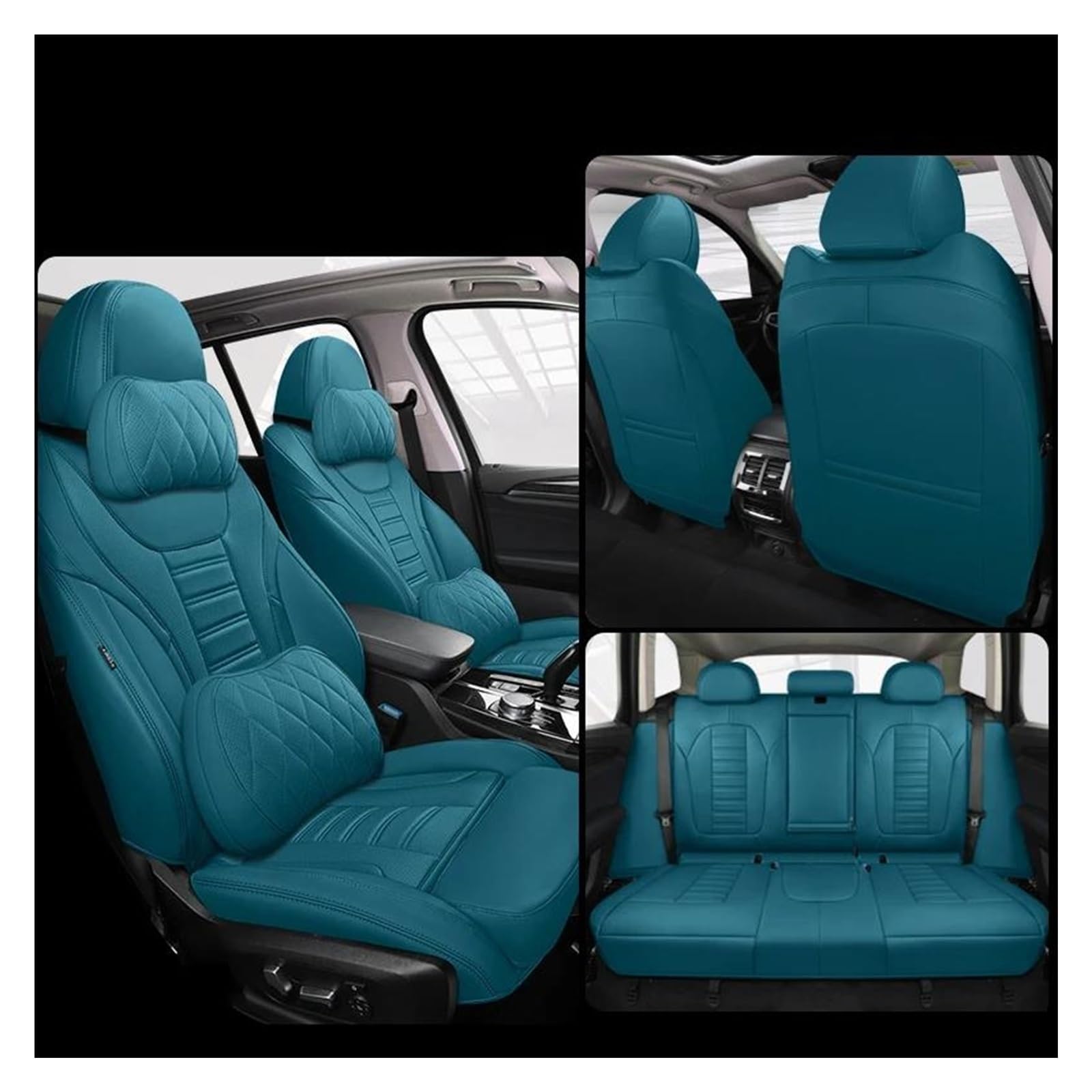 SEOBIO Auto-Sitzbezüge Autositzbezug-Set Für Benz W222 2014 2015 2016 2017 2018 2019 Auto-Schonbezüge(Blue) von SEOBIO